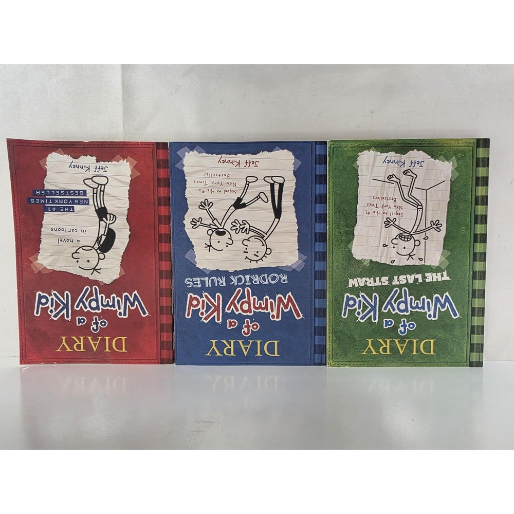 Jeff Kinney Diary of a Wimpy Kid 1-3 HC Lot Rodrick Rules Last Straw Amulet